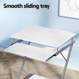Artiss Computer Desk Keyboard Tray Shelf White 60CM - Top-Down View