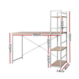 Artiss Computer Desk Shelf Oak 120CM
