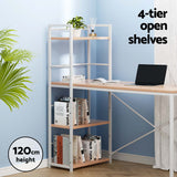 Artiss Computer Desk Shelf Oak 120CM - Top-Down View