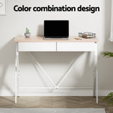 Artiss Computer Desk Drawer Oak 100CM - Top-Down View