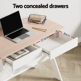 Artiss Computer Desk Drawer Oak 100CM - 45-Degree Angle
