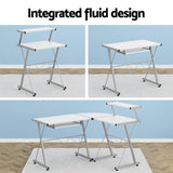 Artiss Computer Desk L-Shape Keyboard Tray Shelf White - Top-Down View
