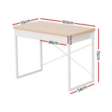 Artiss Computer Desk Drawer Storage Oak 100CM - Front View