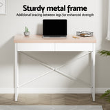 Artiss Computer Desk Drawer Storage Oak 100CM - Top-Down View