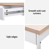 Artiss Computer Desk Drawer Storage Oak 100CM - Rear View