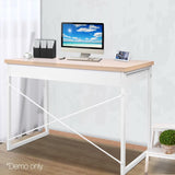 Artiss Computer Desk Drawer Storage Oak 100CM - Close-Up Angle