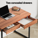 Artiss Computer Desk Drawer Storage Walnut 100CM, image 5