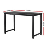 Artiss black computer desk with metal frame, 120cm, wide particle board desktop