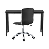Artiss Computer Desk 120cm Executive Office Chairs Set PU Leather Low Back Black - Side View