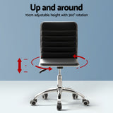 Artiss Computer Desk 120cm Executive Office Chairs Set PU Leather Low Back Black - Rear View