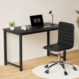 Artiss Computer Desk 120cm Executive Office Chairs Set PU Leather Low Back Black - Close-Up Angle