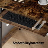 Artiss Computer Desk Laptop Desks Home Office Study Table Open Shelf Brown 120CM - 45-Degree Angle