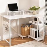 Artiss Computer Desk L-Shape Home Office Study Table Open Shelves White 100CM - Close-Up Angle