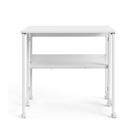 Artiss Foldable Computer Desk Mobile Study Table Workstation White 80cm, image 4