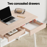 Artiss Computer Desk Drawer Cabinet Oak 100CM - 45-Degree Angle