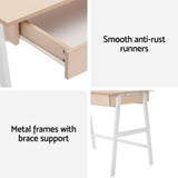 Artiss Computer Desk Drawer Cabinet Oak 100CM - Rear View
