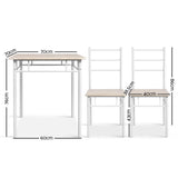 Artiss Dining Table And Chairs Set fo 3 Oak