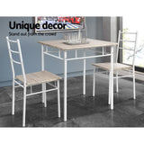 Artiss Dining Table And Chairs Set fo 3 Oak - 45-Degree Angle