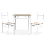 Artiss Dining Table And Chairs Set fo 3 Oak - Low Angle