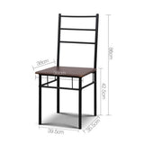 Artiss Dining Table And Chairs Set fo 3 Walnut - Front View