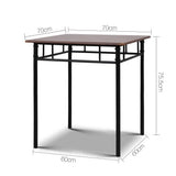 Artiss Dining Table And Chairs Set fo 3 Walnut - Side View