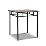 Artiss Dining Table And Chairs Set fo 3 Walnut - Close-Up Angle