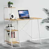 Artiss Computer Desk Bookshelf Storage Oak 100CM - Low Angle
