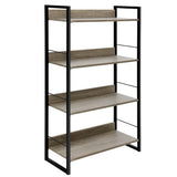 Artiss Bookshelf 4 Tiers - NOE Black and Oak - Side View
