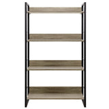 Artiss Bookshelf 4 Tiers - NOE Black and Oak - 45-Degree Angle