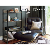 Artiss Bookshelf 4 Tiers - NOE Black and Oak - Rear View