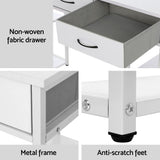 Artiss Computer Desk Drawer Shelves Study Table 120CM White - Rear View