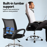 Artiss Computer Desk Mesh Office Chair Set Foldable Home Study Table Black - Rear View