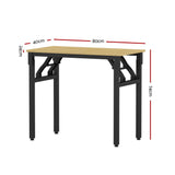 Artiss Computer Desk Laptop Table Bookshelf Desk Storage Rack Office Study Oak - Front View