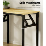 Artiss Computer Desk Laptop Table Bookshelf Desk Storage Rack Office Study Oak - Rear View