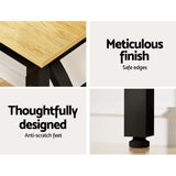 Artiss Computer Desk Laptop Table Bookshelf Desk Storage Rack Office Study Oak - Close-Up Angle