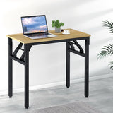 Artiss Computer Desk Laptop Table Bookshelf Desk Storage Rack Office Study Oak - Low Angle