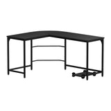 Artiss Computer Desk L-Shape CPU Stand Black 147CM - Close-Up Angle