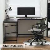 Artiss Computer Desk L-Shape CPU Stand Black 147CM - 45-Degree Angle