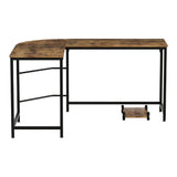 Artiss Computer Desk L-Shape CPU Stand Brown 147CM - Side View