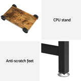 Artiss Computer Desk L-Shape CPU Stand Brown 147CM - Rear View