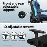 Artiss Computer Desk L-Shape Corner Desks Ergonomic Office Chair Mesh Chairs - Rear View