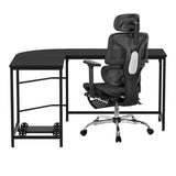 Artiss Computer Desk L-Shape Study Desks Ergonomic Office Chair Mesh Chairs - Side View