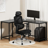 Artiss Computer Desk L-Shape Study Desks Ergonomic Office Chair Mesh Chairs - Close-Up Angle