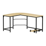 Artiss Computer Desk L-Shape CPU Stand Oak 147CM - Close-Up Angle
