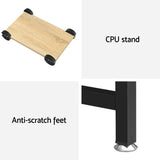 Artiss Computer Desk L-Shape CPU Stand Oak 147CM - Rear View