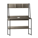 Artiss Computer Desk Bookshelf Storage Grey 100CM - Close-Up Angle