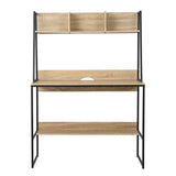 Artiss Computer Desk Bookshelf Storage 100CM Oak - Side View