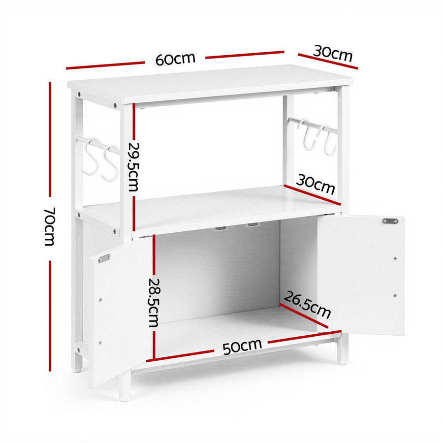 Artiss 20 Gallon Fish Tank Stand 3-Tier Aquarium Stand with Storage Cabinet and Open Shelf White