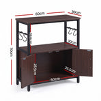 Artiss 20 Gallon Fish Tank Stand 3-Tier Aquarium Stand with Storage Cabinet and Open Shelf Walnut