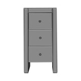 Artiss Bedside Table 3 Drawers Mirrored Glass - QUENN Grey - Top-Down View